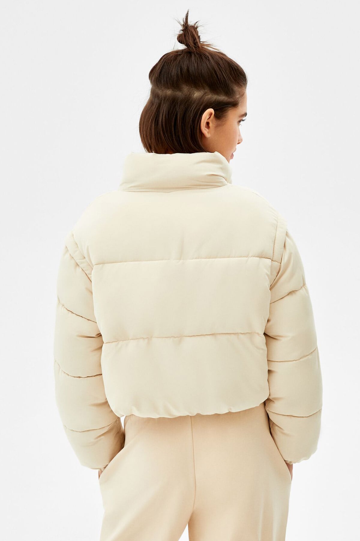 Short Nylon-Effect Puffer Jacket - immagine 2