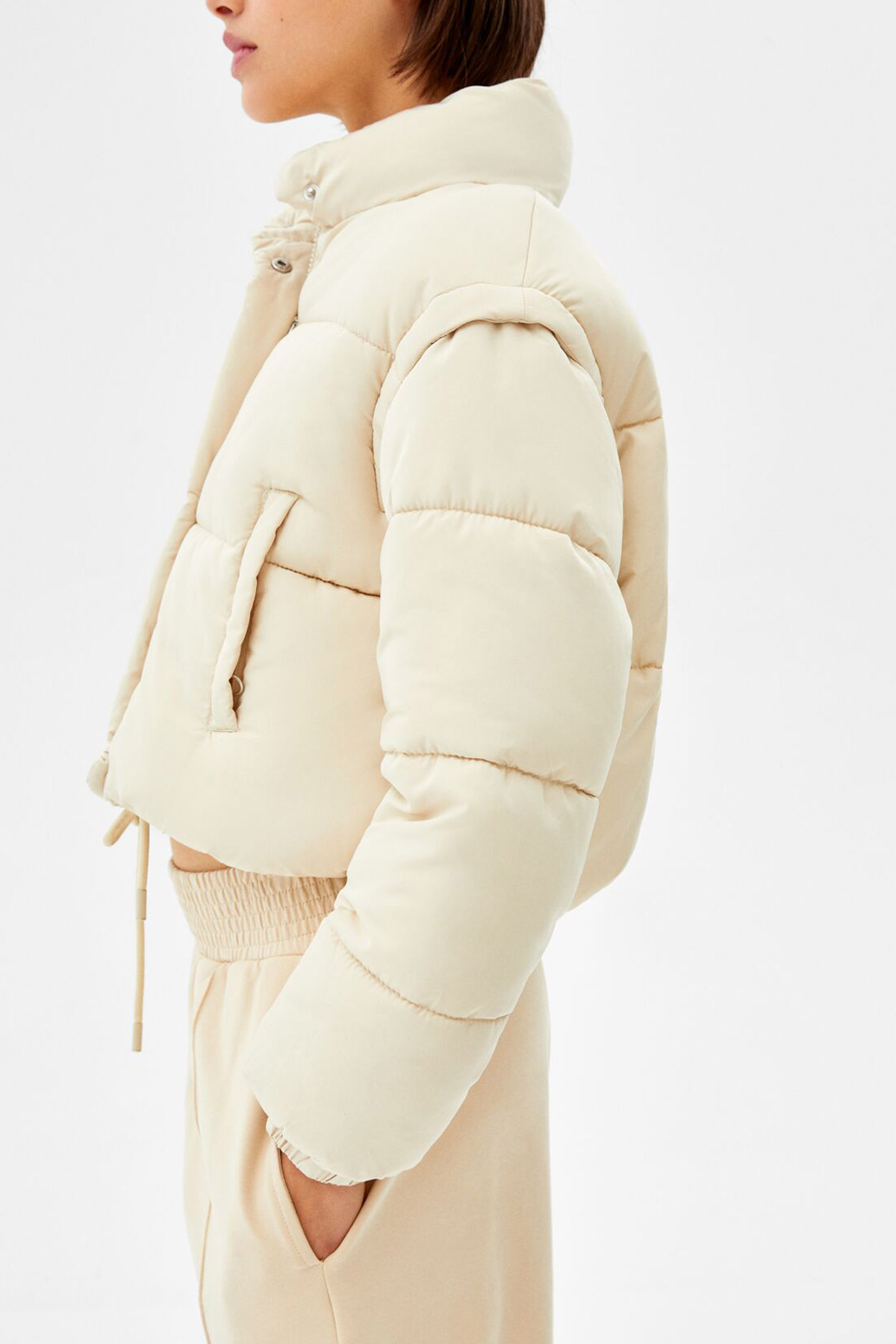 Short Nylon-Effect Puffer Jacket - immagine 3